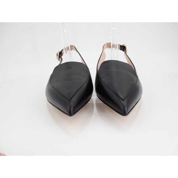 Stuart Weitzman Ryder Flat Women Size 9 Black Leather Slingback Loafers Pointed - Picture 3 of 14